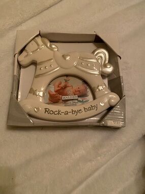 Malden Cream Rocking Horse Photo Frame with Silver Accents
